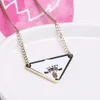 Projektant Lin Zhou Jewelry Luksusowy złoty srebrny trójkąt wisiorki Naszyjnik żeńska stal nierdzewna para złoty łańcuch biżuterii prezent na akcesoria dziewczyny