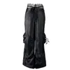 Pantaloni da donna 2024 Donna Pizzo Splicing Raso Allentato Vita alta Tuta Y2k Abbigliamento Moda Qualità Gamba larga