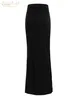 Röcke Clacive Eleganter schlanker schwarzer Damenrock 2024 Mode hohe Taille Büro lange lässige einfache Faldas weibliche Kleidung