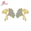 Stud Earrings Arrival Women Girls 925 Silver Needle Ginkgo Leaf Trendy Plant Shape For Birthday Party Gifts