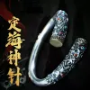 Bracelets Nouveau Bracelet fait main Dinghaishen aiguille cerceau en or bâton sculpture ouvert Bracelet pour hommes personnalité dominatrice Bracelet bijoux