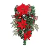 Decorative Flowers Christmas Swag 2024 Decoration Ornament Door Wreath For Staircase Front Window Outside Indoor