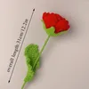 装飾的な花1pc手作りニットローズバレンタインデイフラワーギフトホームダイニングテーブルデコレーションファッションウェディングアーティフィカル