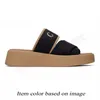 Luxe Platform Sliders Designer Sandalen Dames Woody Mule Mila Slippers Platte chloeslide Wedge Espadrille Linnen Roze Slides Dame Lage Hakken Sandale Loafers Schoenen