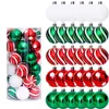 Décoration de fête Boules d'arbre de Noël Boules en plastique pailletées 30PCS