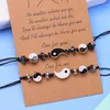 Bracelets de charme 2pcs / Set Yin Yang Bracelet de cordon réglable fait à la main pour la relation d'amitié de corde tressée Chi