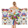 Serviette mexicaine Otomi Bird, lin doux, microfibre, bain, plage, séchage rapide, broderie animale, salle de bain, Yoga