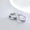 Modian Klassieke Een Paar Paar Gratis Grootte Ringen voor Mannen Vrouwen Glanzende Zirkoon Onregelmatige Vorm Sterling Zilver 925 Ring Fijne Sieraden 240401