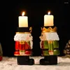 Candle Holders European Nutcracker Candlestick Ornaments Ins Style Home Living Room Desktop Decoration Christmas Resin Decorations