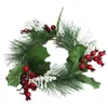 Candle Holders Christmas Garland Decorative Rings 10cm Wedding Xmas Wreaths PVC Pine Needles Ornament Door Ornaments