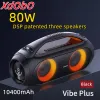 Altoparlanti XDOBO VIBE Plus 80W Portable Outdoor Bluetooth Altoparlanti portatile Bluetooth Subwoofer 360 Stereo Wireless Soundbar Bank TWS TWS