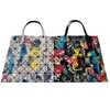 Designer Tote Tassen voor vrouwen opruiming Sale schouder Japanese lingge originele tas Nieuw 6x6 rooster dames gekleurde oceaan glanzende graffiti bedrukte enkele handtas