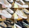 2024 Designer Shoe Women Sneaker Men Trainers Vintage Striped Trainer Fabric Cotton Canvas Shoes Black White Denim Check Rubber Sneaker