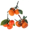 Décoration de fête Orange artificielle avec branche et feuilles vertes, Simulation de faux fruits, ornement pour la maison, décoration de Collection de chambre à coucher