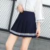 Gonne Shinymora Estate Pieghettato Mini Per Le Donne A Vita Alta Ragazze Casual Pantaloncini A Righe Harajuku Uniforme Scolastica Giapponese1 Consegna di Goccia Dh3Wm