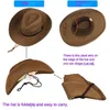 Large Size 62cm Foldable Jazz Straw Hat Men and Women Summer Beach Lanyard Sunscreen Outdoor Sports Sun Wholesale 240318