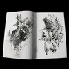 68 páginas A4 livro de tatuagem manuscrito design animal dragão águia tigre lula saco de diamante braço spray auspicioso padrão tradicional 240318