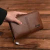 Fabryczne hurtowe męskie torba na ramię 4 kolory proste joker solidny kolor męski portfel wielowarstwowy skórzany długa portfel wypoczynek zamek błyskawiczny mody torba na sprzęgło 6016#