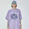 Överdimensionerad t-shirt hiphop streetwear robot tjej bokstav tryck t shirt harajuku bomull lös tshirt män korta ärm toppar tees 240318