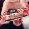 Armbanden kimio merk dameskwarts horloges waterdicht roestvrij staal holle vierkante bracelet dames horloges montre femme