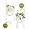 Fleurs décoratives de poignet, accessoires de demoiselle d'honneur, ornement de Corsage de marié blanc, faux bracelet de marié