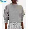 Bluzy damskie Yiciya Hood Bluza list z listami ma marki bluzy 2024 Zimowe francuskie ubrania w swetrze z długim rękawem