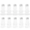 Vasen 10 Stcs Weihnachtsflasche Plastik Wasserflaschen Milch Tee Dekorativ Getränk Lebkuchen Mann Form den Haustier Container Party Juice