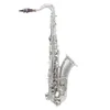 Slade B Flat Tenor Saxophones Saxofon Ny BB Top Musical Instrument Saxe Silver Process Sax Professional White Shell Button Sier Saxophone Wind Instrument