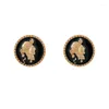 Boucles d'oreilles à clous, tempérament coréen de restauration des anciennes manières, comme le Relief, petite personnalité circulaire