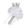 Fiori decorativi Bouquet da sposa da sposa Fiore di seta artificiale Damigelle d'onore che tengono con diamante per proporre mazzi di fiori a mano