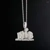 Hanger Kettingen Hip Hop CZ Steen Verharde Bling Iced Out NB Dollar Geldzak Hangers Ketting Voor Mannen Rapper sieraden Drop