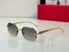Designer Sonnenbrille für Männer Frauen Sommer 0524S Mini Schmaler Freizeitstil Anti-Ultraviolett Retro Plattenrahmenlos Metall Leoparden Beine Mode Brille zufällige Box