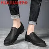 Casual Shoes Mens Slip On Leather Loafers Male Lightweight Flats Walking Fashion Business Formal Mocasines Hombre