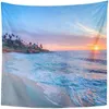Gobeliny 3D Sunset Sceneria Tropeestry Tropical Beach Coastal Island Palm drzewa krajobrazowe sypialnia Dekorun