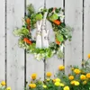 Dekorativa blommor Vårdörrkrans Artificiell morotgrön lämnar Front Farmhouse Rustic Flower Hangings