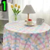 Table Cloth Checkerboard Checkered Round Nordic Style Light Luxury High-end Sense Dining Fabric Tea U6K764