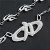 Hip Hop Power Necklace Swallow Micro-inmatad Zirconia Personlig herr trendiga varumärke Rapper Nisch Hip-Hop-halsband