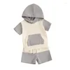 Ensembles de vêtements Baby Boy Summer Vêtements d'été à manches courtes Corme à capuche à sweat à swets de garçons Shorts garçons mignons set pour tout-petit