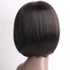 Парики современная Queen 10 дюймов натуральный прямой боб парик Средняя часть короткая черная парика Синтетические парики для чернокожи