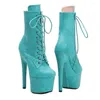 Dance Shoes Fashion Sexy Model Shows PU Upper 17CM/7Inch Women's Platform Party High Heels Pole Boots 080