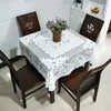 Toalha de mesa requintado bege jacquard tule toalha de mesa sofá almofada cobertura de corrimão restaurante forno microondas decoração de casamento de natal