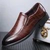 Dress Shoes Quality Slip On Patent Leather Mens Formal 2024 Breathable Decent Office Work Security Black