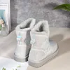 HBP Non-Brand Impermeable Fondo Grueso Algodón Puro Mantener Caliente Zapatos Personalizados Fabricante Personalizar Botas De Nieve Mujeres Botas De Invierno para Mujer