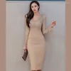 Vestidos casuais moda coreana senhoras estilo de trabalho lápis mulheres roupas elegante escritório commute renda sexy v-pescoço vestido fino mujer vestidos