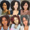 Wigs Dreadlock Pruiken voor zwarte vrouwen kinderen en mannen blonde korte krullende pruik grote afro gevlochten pruiken faux locs twist vlechten synthetische pruiken