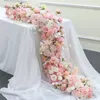 Décor de toile de mariage blanc Rose Floor Fleur Runner Event Table Cédelles de table BALL ROSE FLORAL STRIANT CORSTATION PART