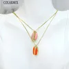 Colares Pingente 10 Pcs Moda Colorida Shell Forma Colar Linda Jóias Womon Sunmmer Cor Mulheres Neckalce 52545