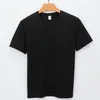 Men's Suits Cotton T-shirt Short Sleeved Casual Solid Round Neck