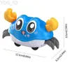 Animais elétricos / RC Cute Sensing Crling Crab Brinquedos para bebês Dança interativa para caminhar Evita automaticamente obstáculos para crianças Presentes para crianças pequenas YQ240402