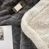 毛布ガレット暖かい冬毛布ふっくらした格子縞のベッドソフト濃厚なスローダブル羽毛布団フリースカバーベッドスプレッド